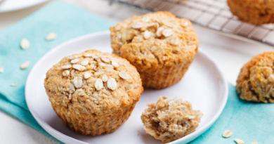 Bolinho de banana e aveia no micro-ondas