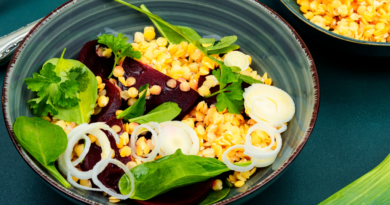 Salada de lentilha com beterraba