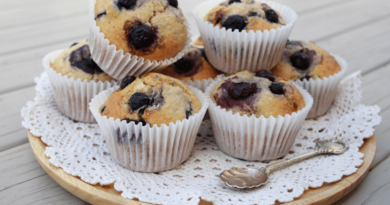 Muffin de Mirtilo com Farinha de Coco