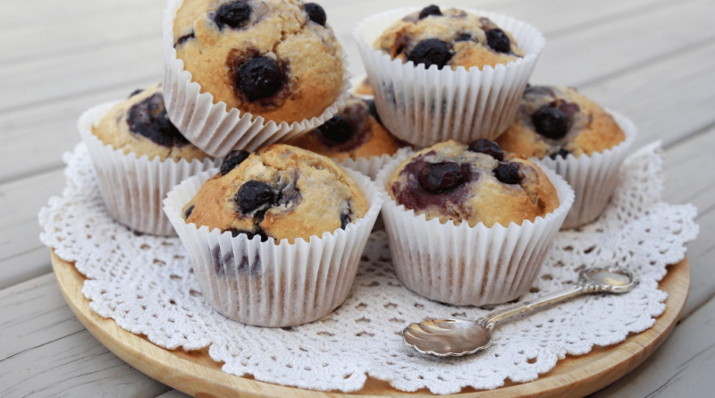 Muffin de Mirtilo com Farinha de Coco