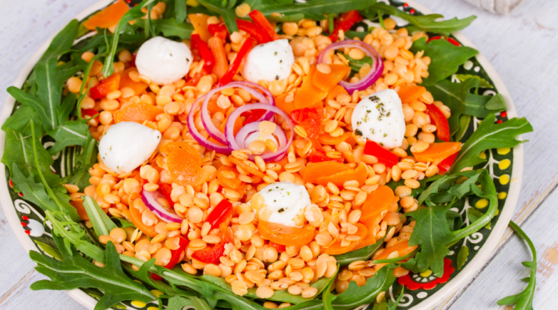 Salada de Lentilha com Rúcula e Cenoura